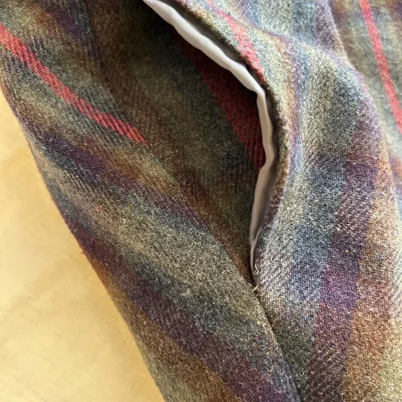 Vintage Wool Plaid Circle Wrap Skirt Gray Background Large -Darling! - Picture 7 of 10